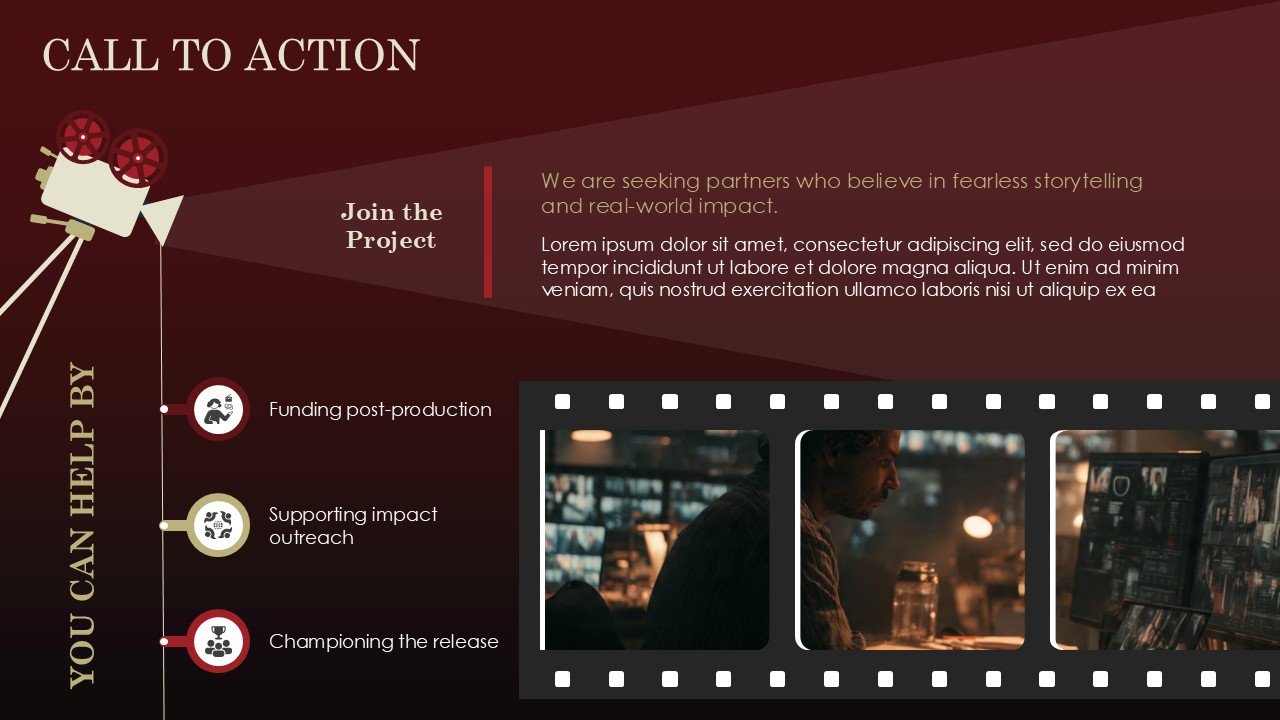 Feature Documentary Pitch Deck PPT Presentation Template