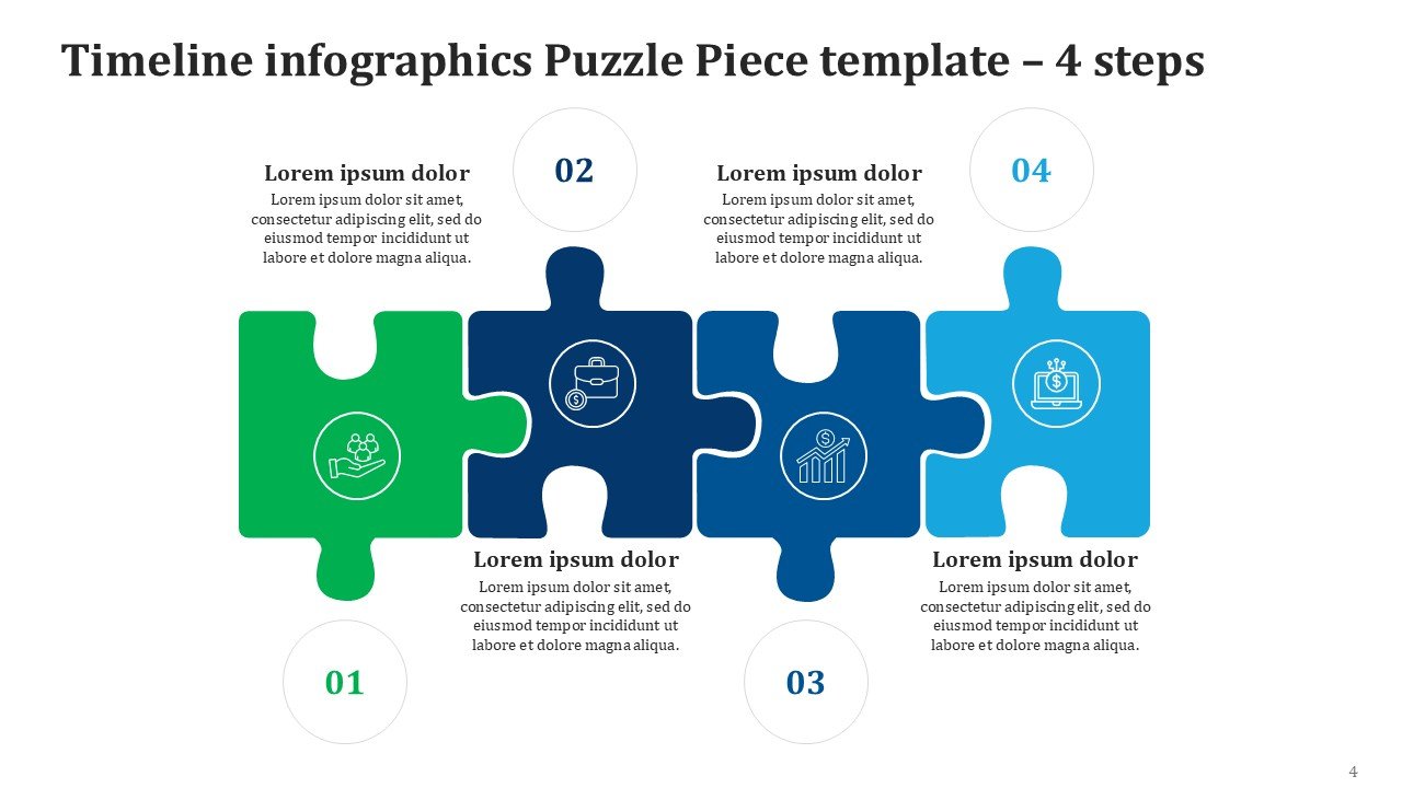 Timeline infographics Puzzle Piece Infographics PPT PowerPoint Presentation
