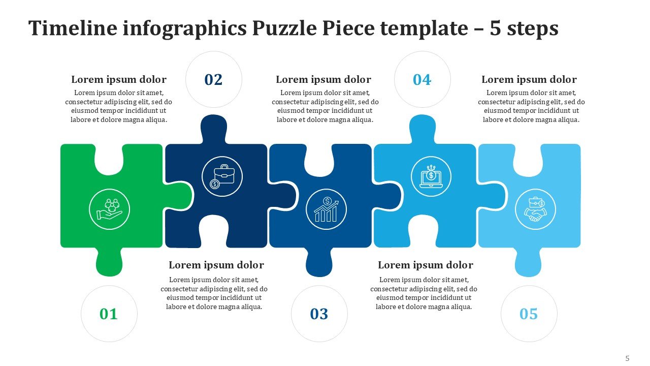 Timeline infographics Puzzle Piece Infographics PPT PowerPoint Presentation