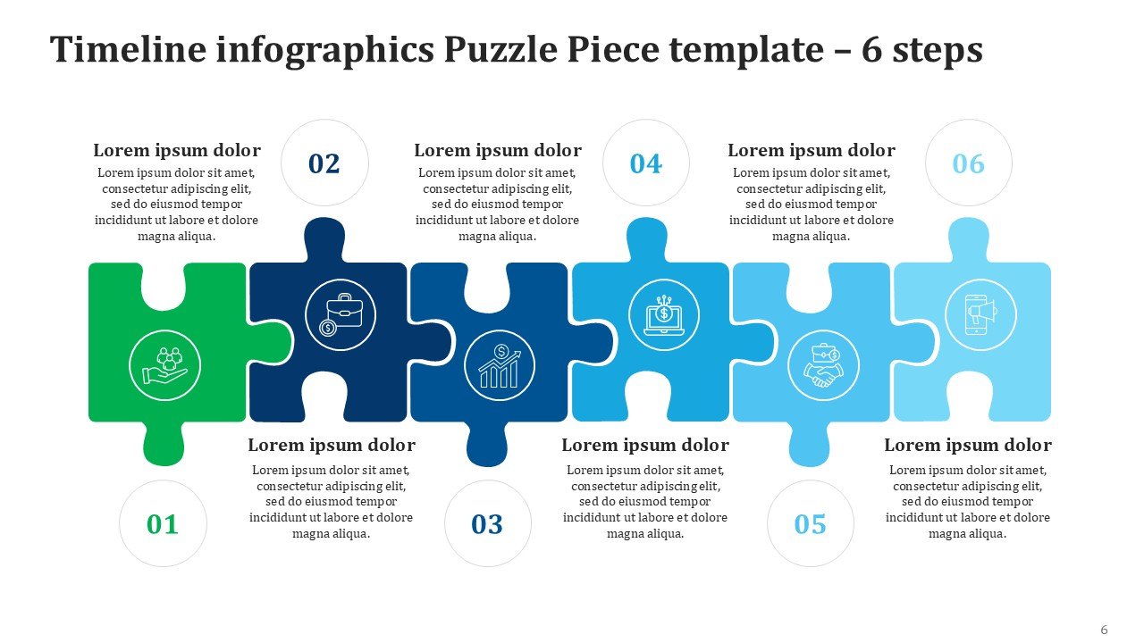 Timeline infographics Puzzle Piece Infographics PPT PowerPoint Presentation