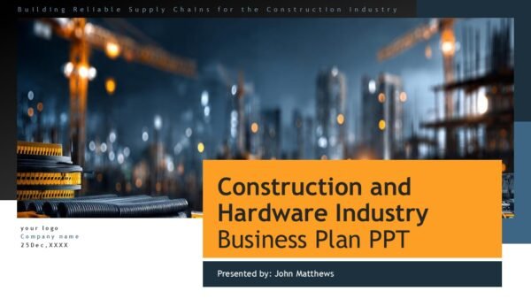 Construction and Hardware Industry Business Plan PPT Pitch Deck