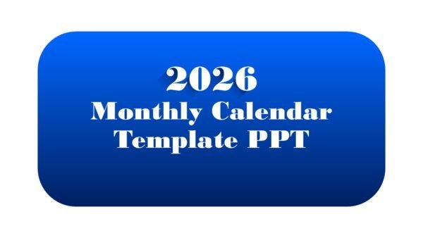 2026 Monthly Calendar Template PPT PowerPoint Infographics