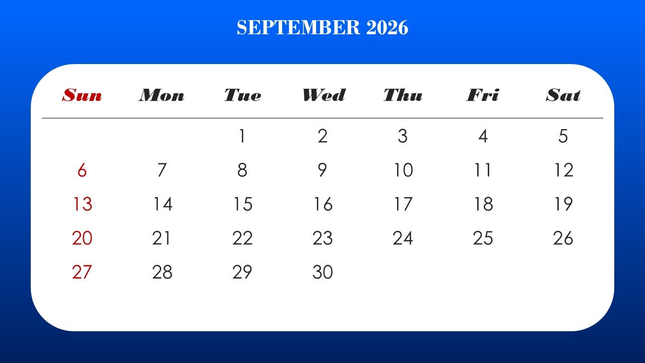 2026 Monthly Calendar Template PPT PowerPoint Infographics