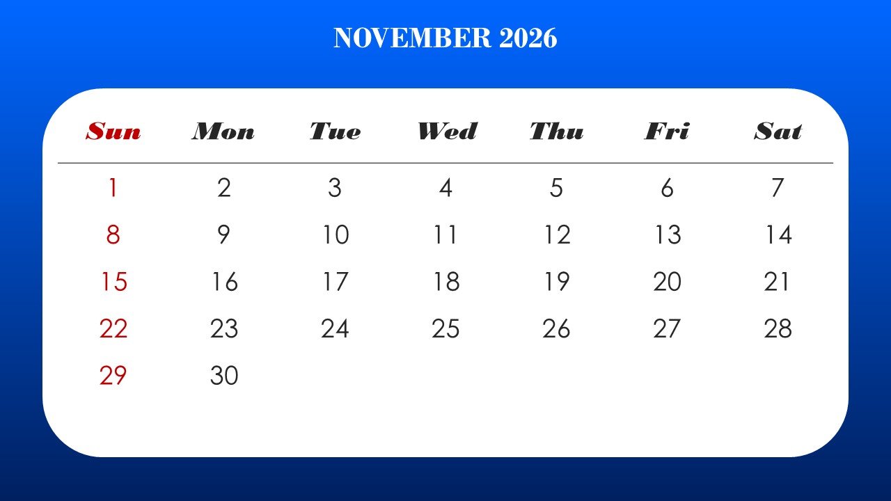 2026 Monthly Calendar Template PPT PowerPoint Infographics