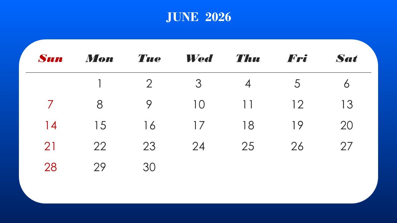 2026 Monthly Calendar Template PPT PowerPoint Infographics