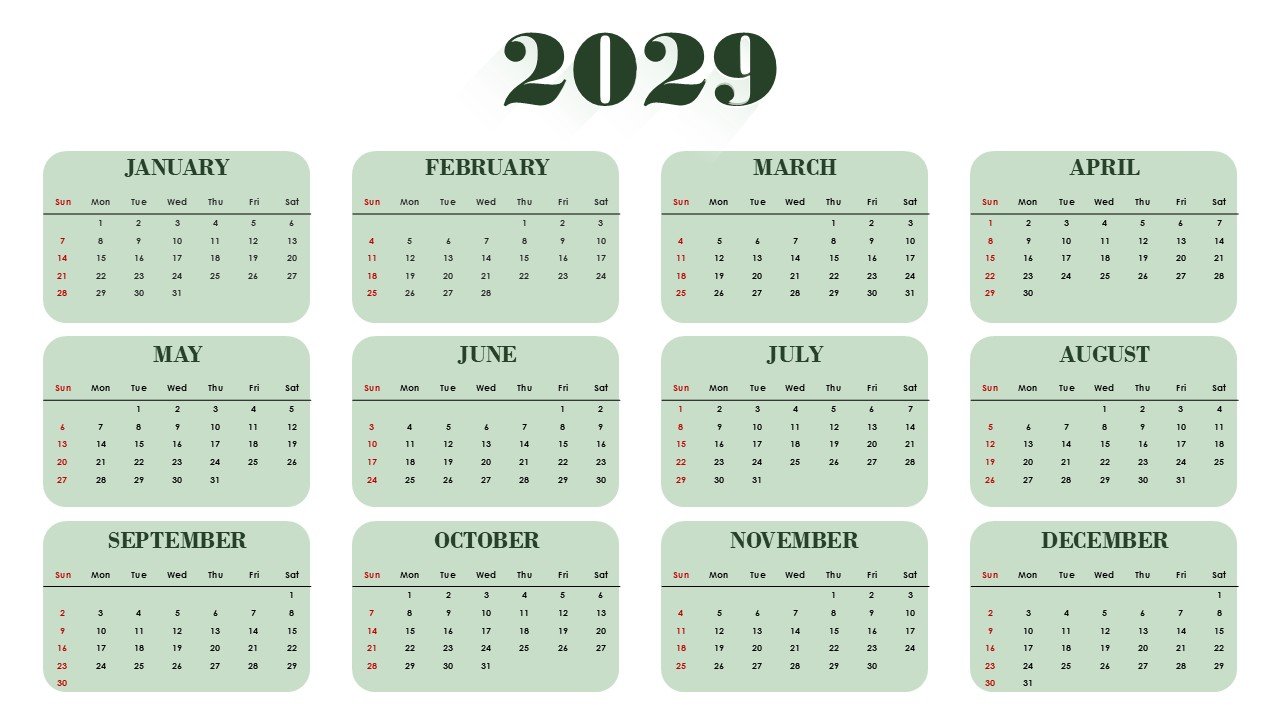 2029 Agenda 365 Day Daily Planner Management PowerPoint Infographics