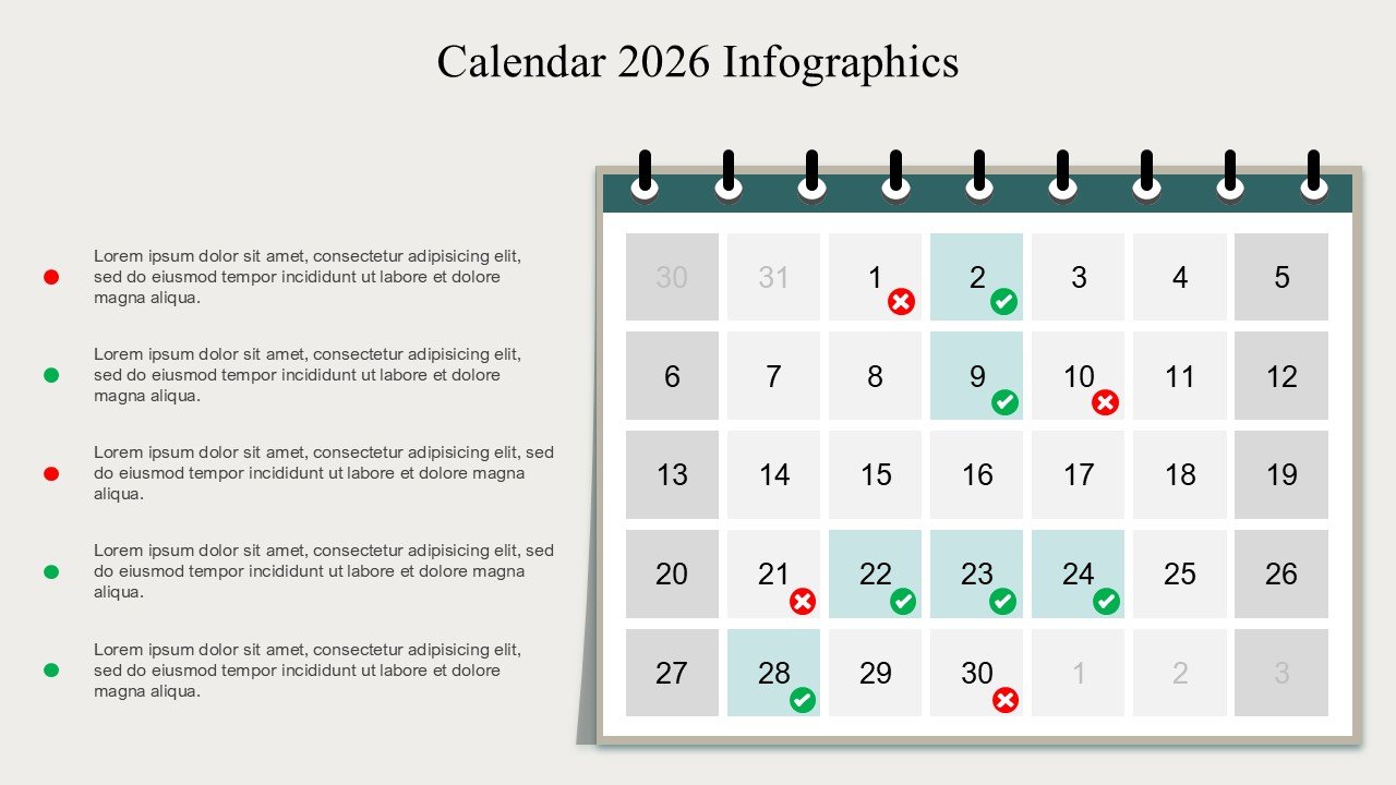 Calendar 2026 Strategic Event Planning PowerPoint Infographics