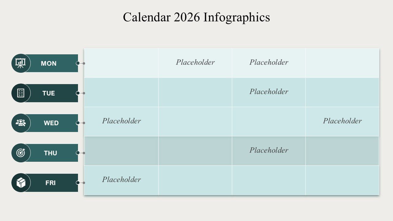 Calendar 2026 Strategic Event Planning PowerPoint Infographics