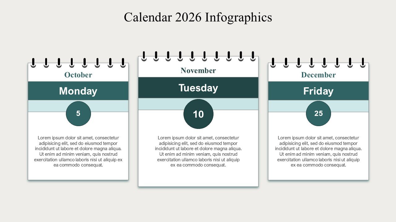 Calendar 2026 Strategic Event Planning PowerPoint Infographics