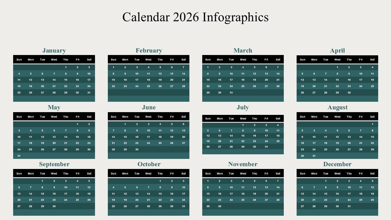 Calendar 2026 Strategic Event Planning PowerPoint Infographics