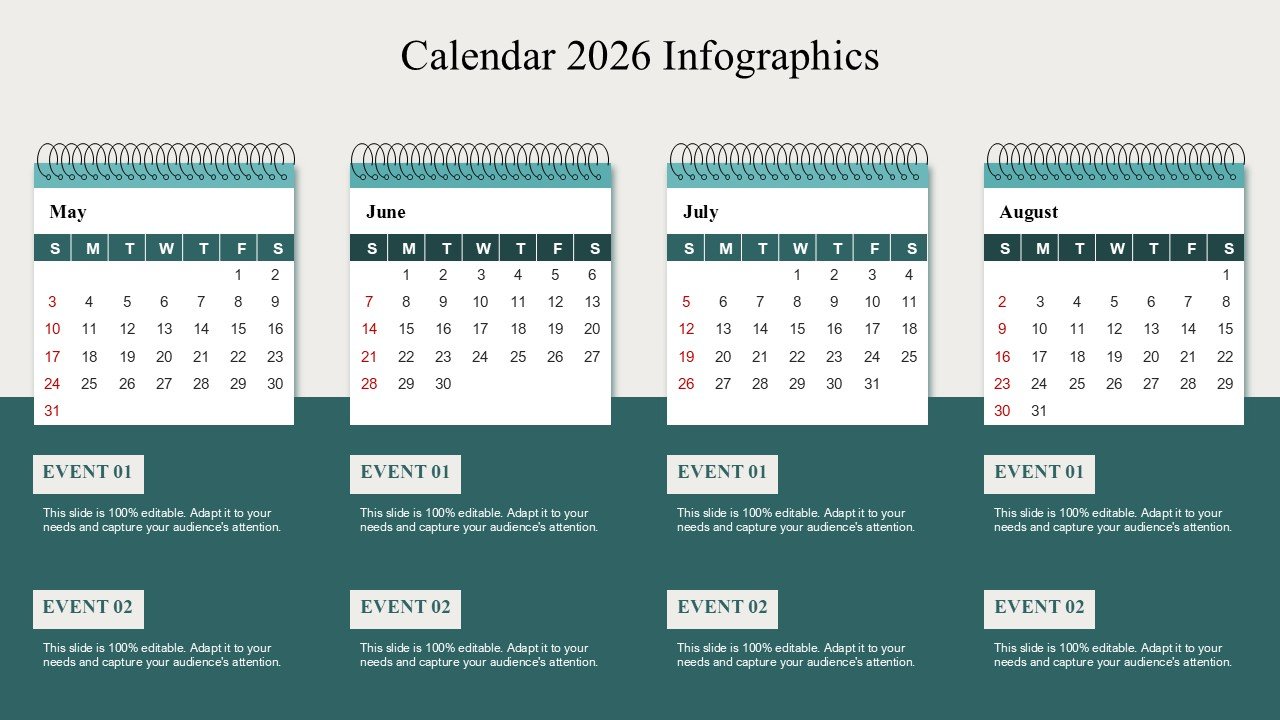 Calendar 2026 Strategic Event Planning PowerPoint Infographics