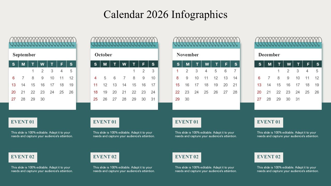 Calendar 2026 Strategic Event Planning PowerPoint Infographics