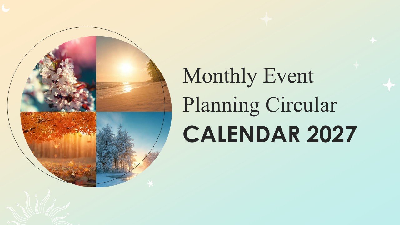 Monthly Event Planning Circular Calender 2027 PowerPoint Infographics