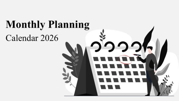 Monthly Planning Calendar 2026 PowerPoint Infographics