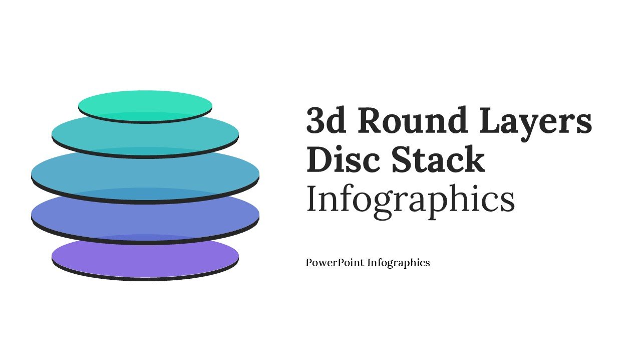 3d Round Layers Disc Stack Infographics PPT and Google Slides