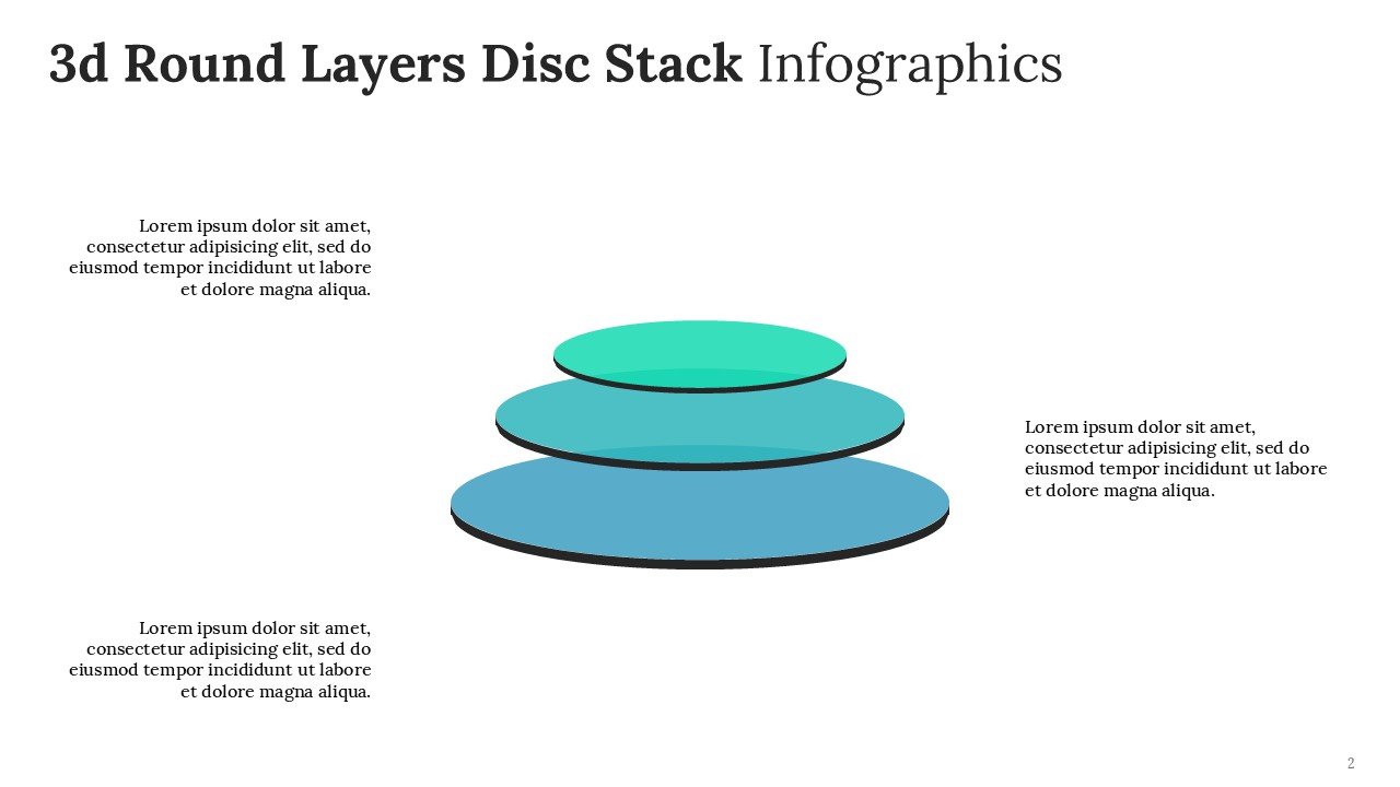 3d Round Layers Disc Stack Infographics PPT and Google Slides