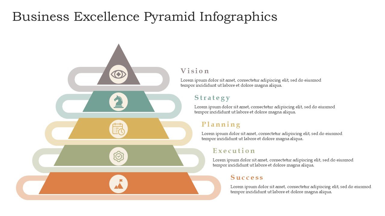 Business Excellence Pyramid Infographics for PowerPoint and Google Slides