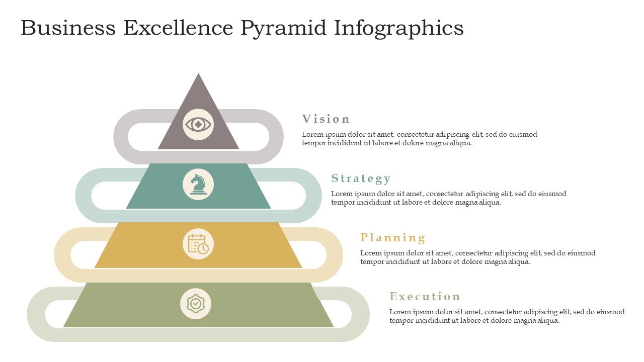 Business Excellence Pyramid Infographics for PowerPoint and Google Slides