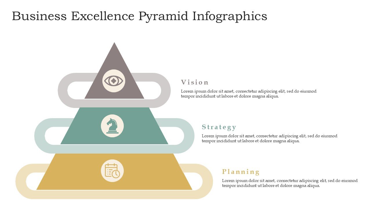 Business Excellence Pyramid Infographics for PowerPoint and Google Slides