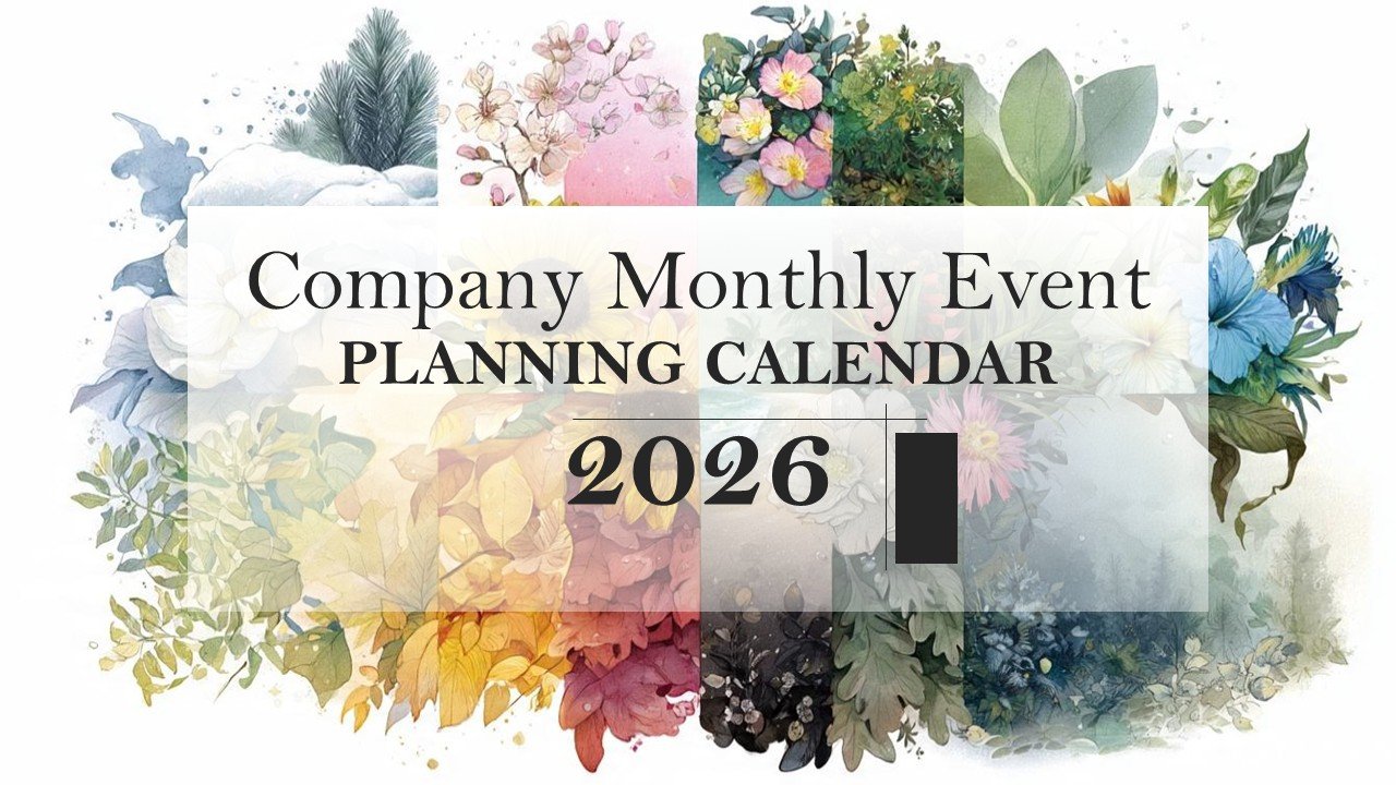 Company Monthly Events Planning Calendar 2026 PowerPoint and Google Slides