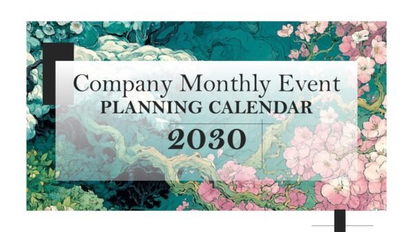 Company Monthly Events Planning Calendar 2030 PowerPoint and Google Slides