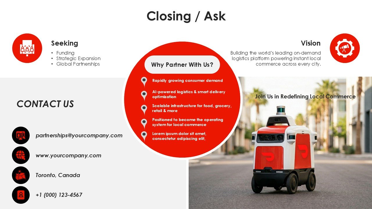 DoorDash Investor Pitch Deck PPT Template and Google Slides