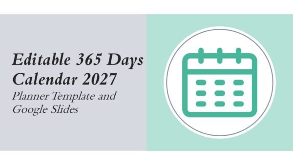 Editable 365 Days Calendar 2027 Planner PPT Template and Google Slides