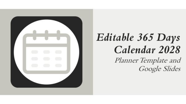 Editable 365 Days Calendar 2028 Planner PPT Template and Google Slides