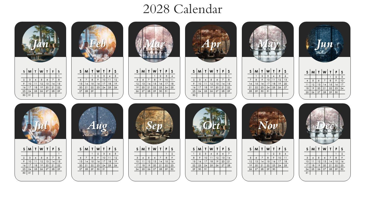 Editable 365 Days Calendar 2028 Planner PPT Template and Google Slides