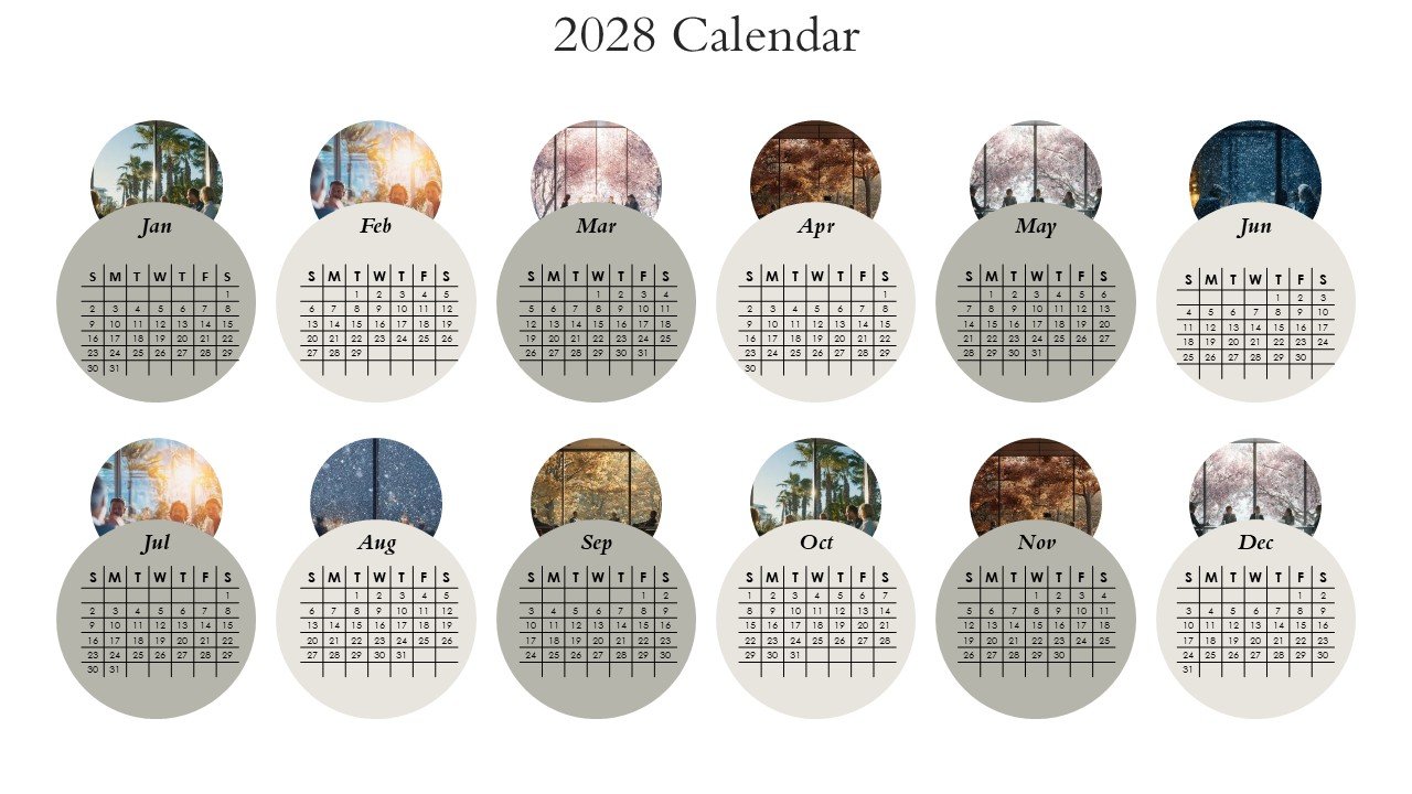 Editable 365 Days Calendar 2028 Planner PPT Template and Google Slides