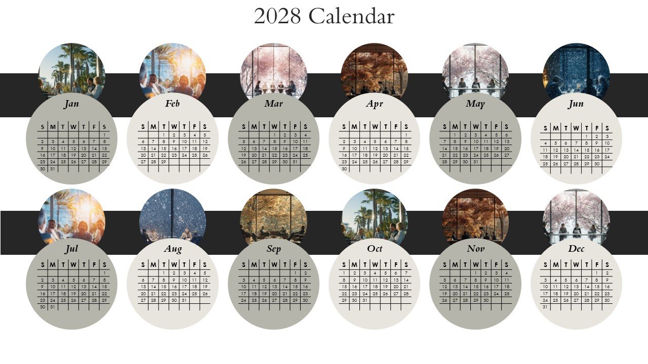 Editable 365 Days Calendar 2028 Planner PPT Template and Google Slides