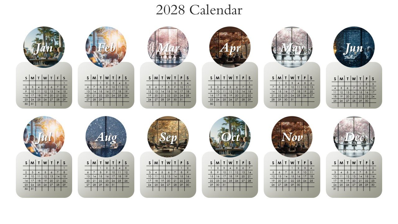 Editable 365 Days Calendar 2028 Planner PPT Template and Google Slides