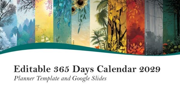 Editable 365 Days Calendar 2029 Planner PPT Template and Google Slides