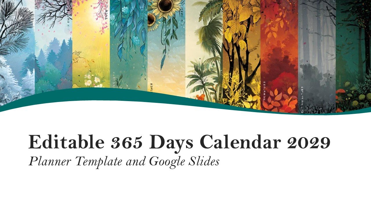 Editable 365 Days Calendar 2029 Planner PPT Template and Google Slides