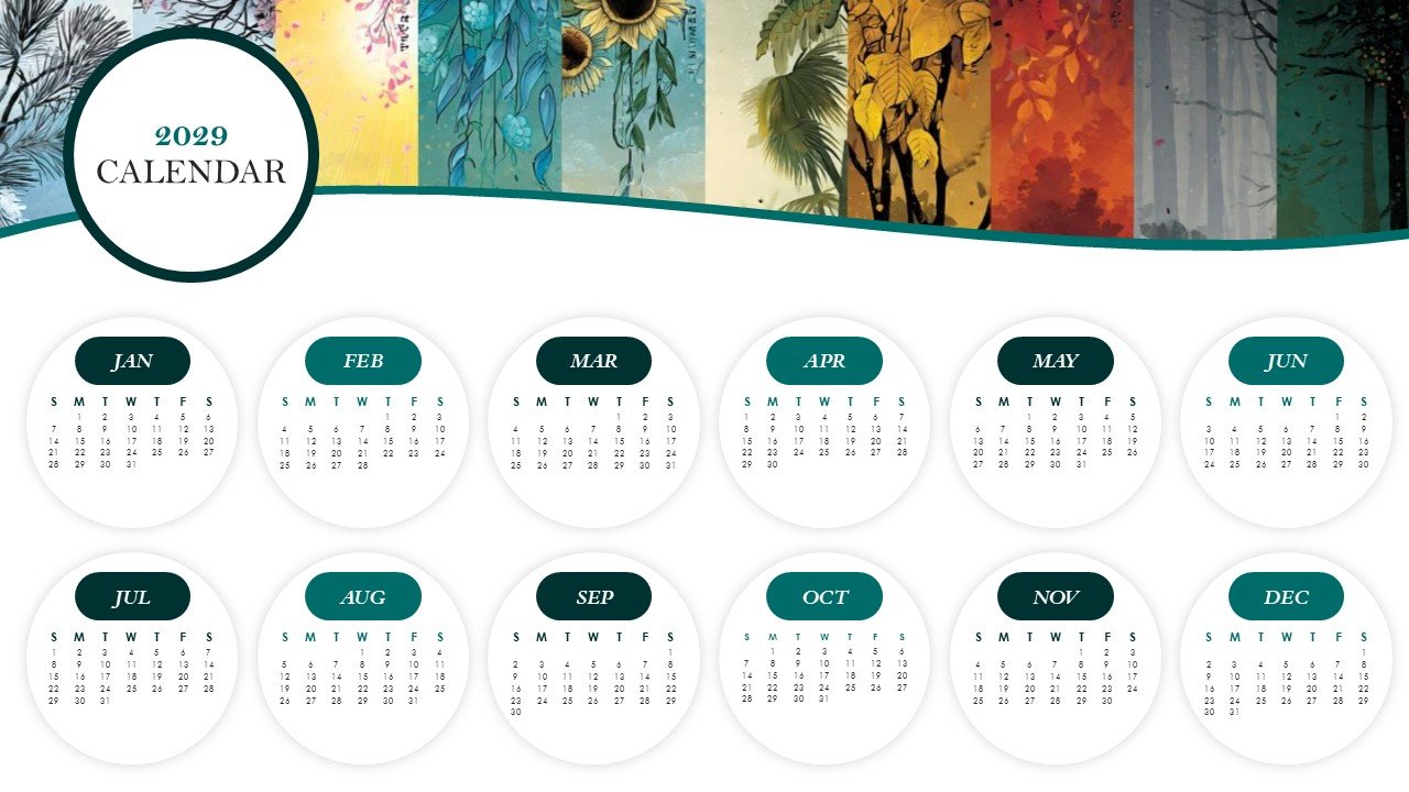 Editable 365 Days Calendar 2029 Planner PPT Template and Google Slides