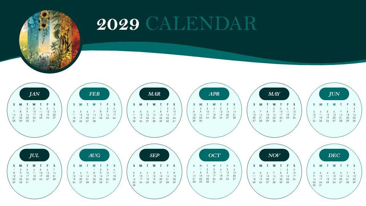 Editable 365 Days Calendar 2029 Planner PPT Template and Google Slides