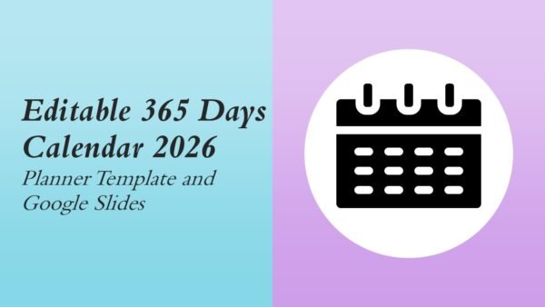 Editable 365 Days Calender 2026 Planner PPT Template and Google Slides
