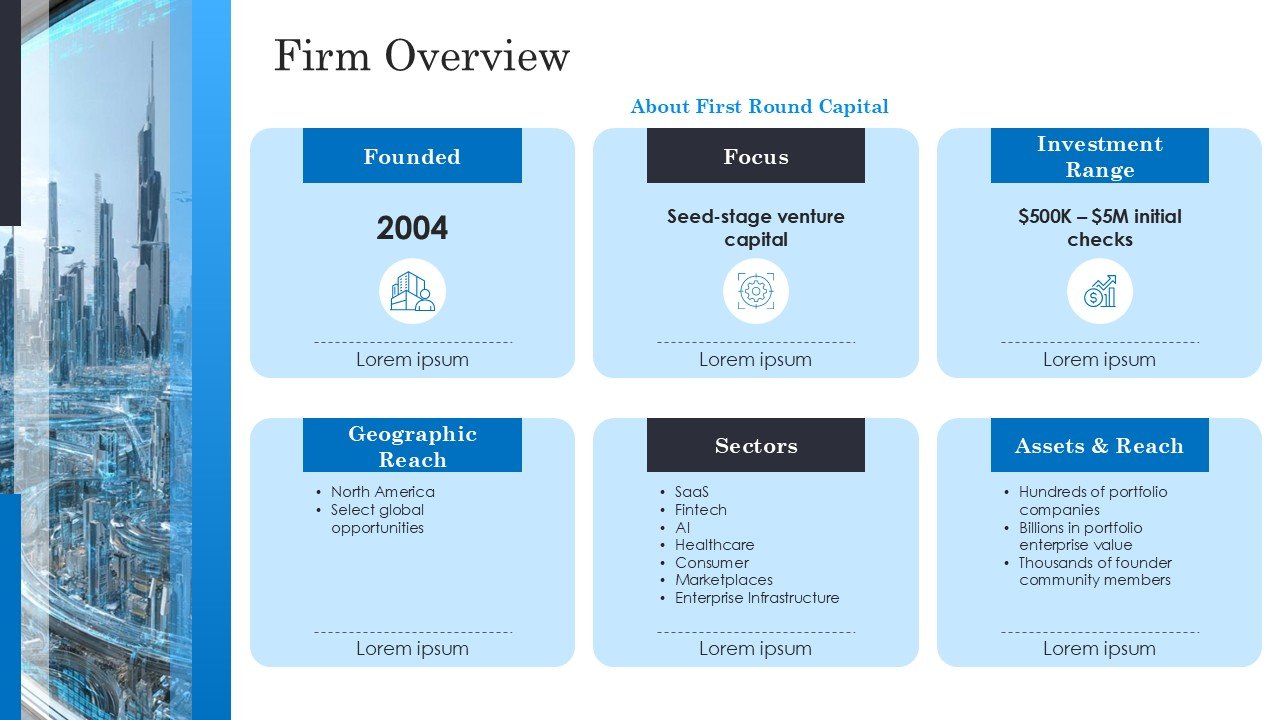 First Round Capital Pitch Deck Presentation PPT and Google Slides