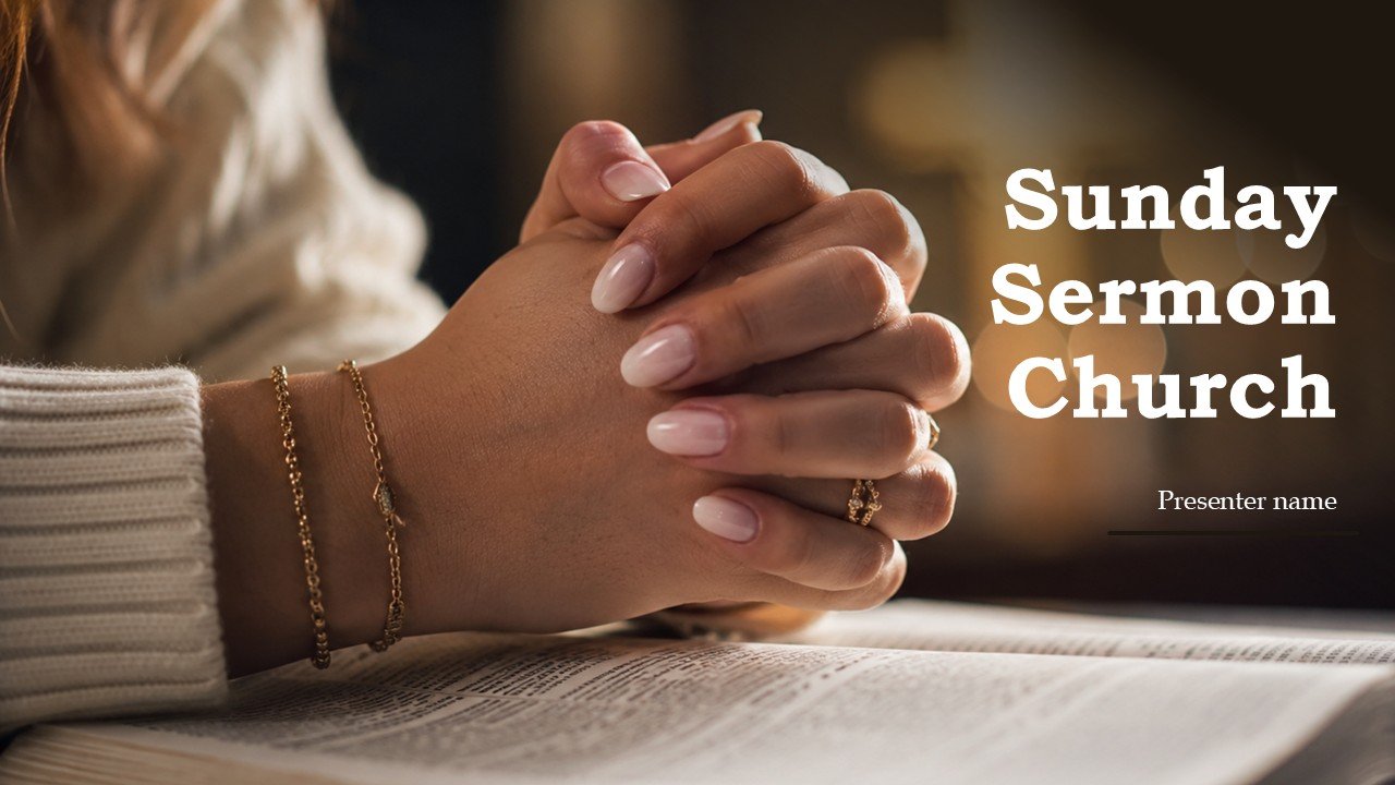 Free Easter Sunday Sermon Church Prayer PowerPoint Presentation