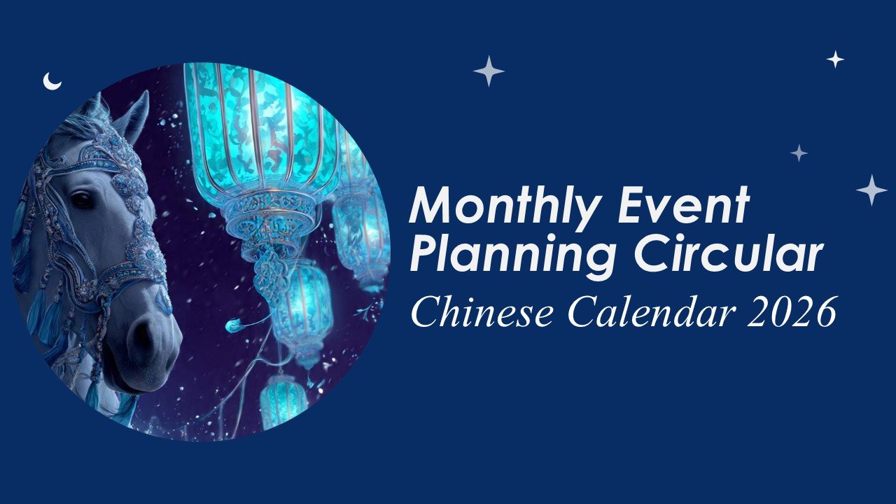 Monthly Event Planning Circular Chinese Calendar 2026 PowerPoint Infographics