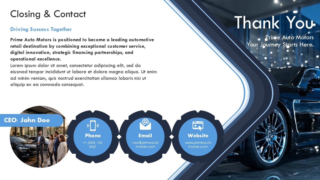Auto Dealership Business Plan Presentation PPT and Google Slides
