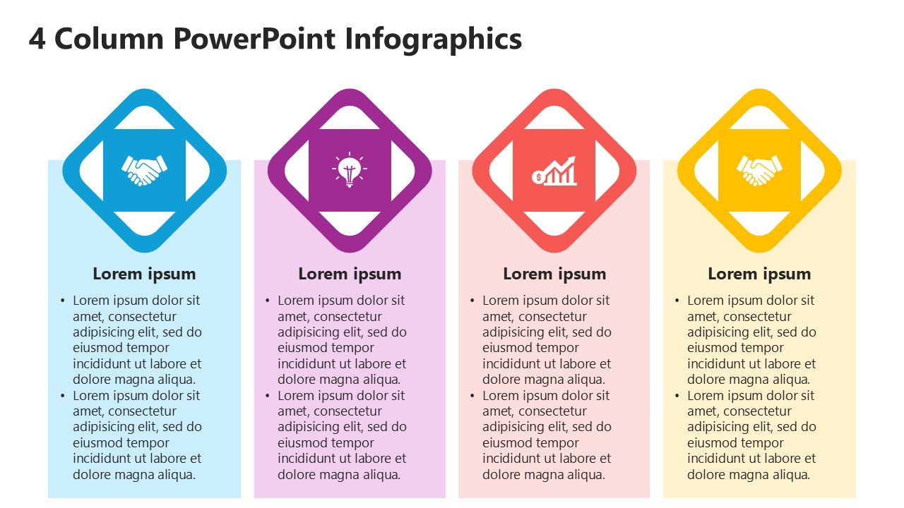 Free 4 Column Chart PowerPoint Infographics PPT and Google Slides
