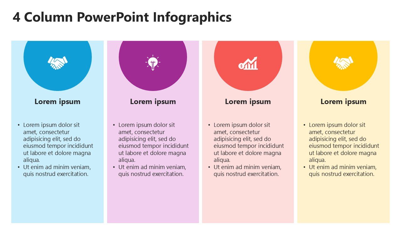 Free 4 Column Chart PowerPoint Infographics PPT and Google Slides