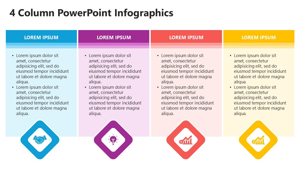Free 4 Column Chart PowerPoint Infographics PPT and Google Slides