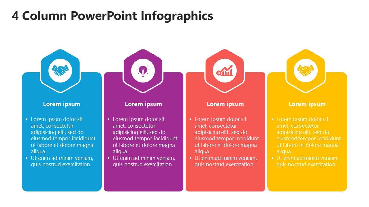 Free 4 Column Chart PowerPoint Infographics PPT and Google Slides