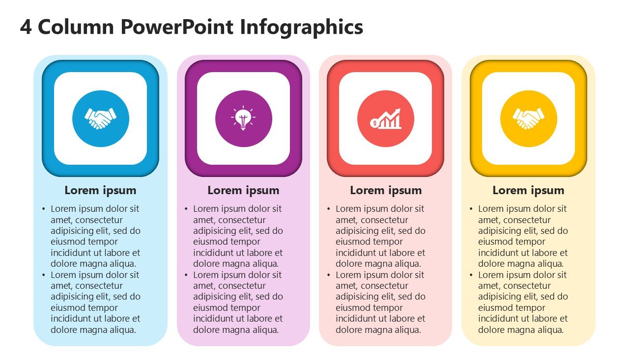 Free 4 Column Chart PowerPoint Infographics PPT and Google Slides
