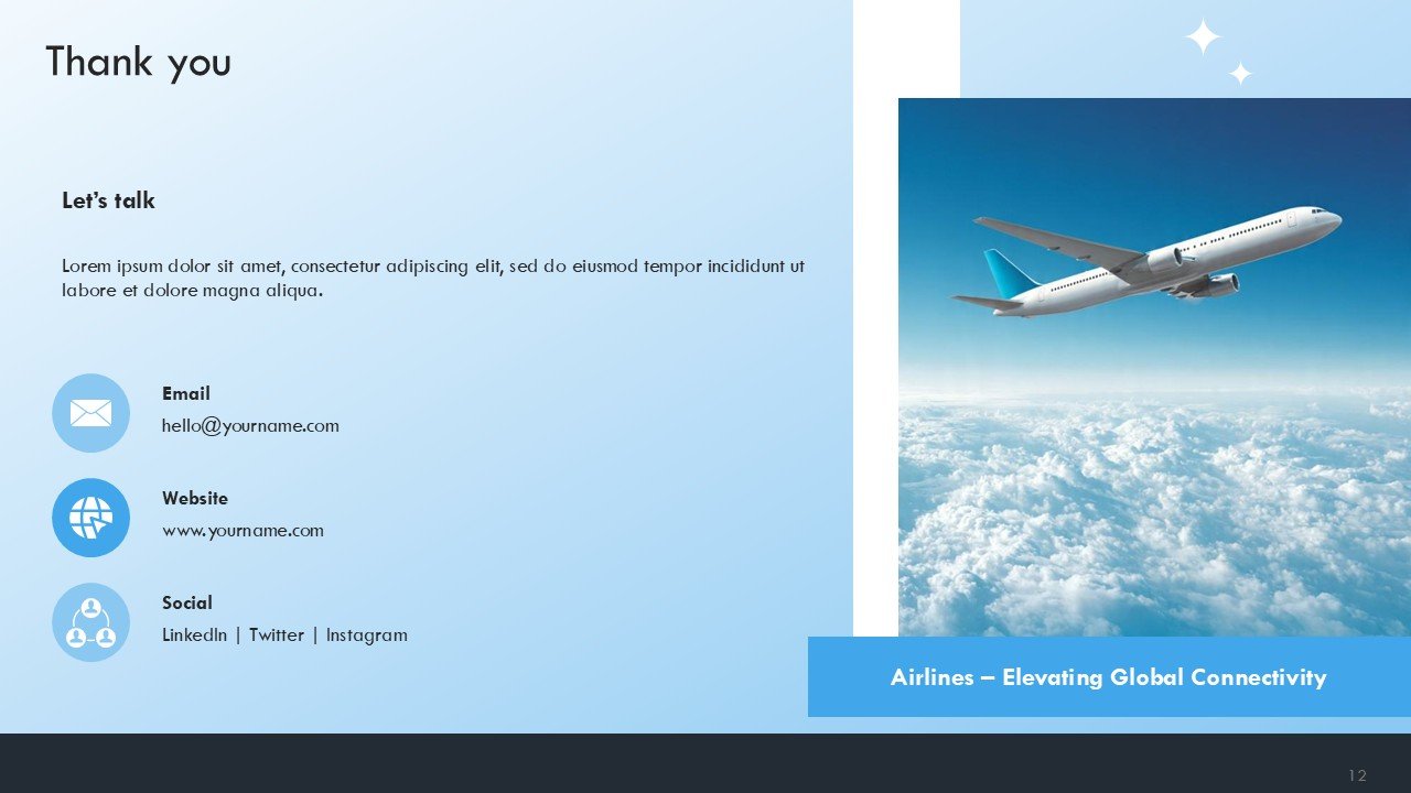 Free Aviation Airline Industry Presentation and Google SlidesĀ