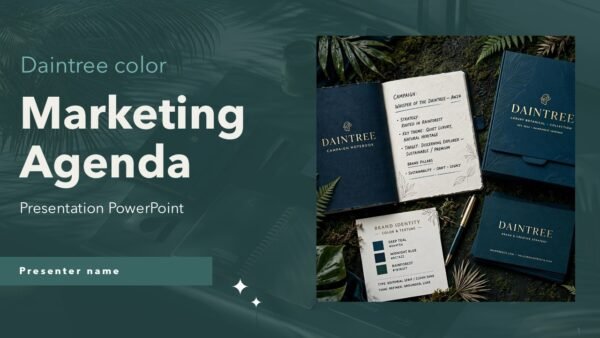 Free Daintree color Marketing Agenda Presentation PowerPoint and Google Slides