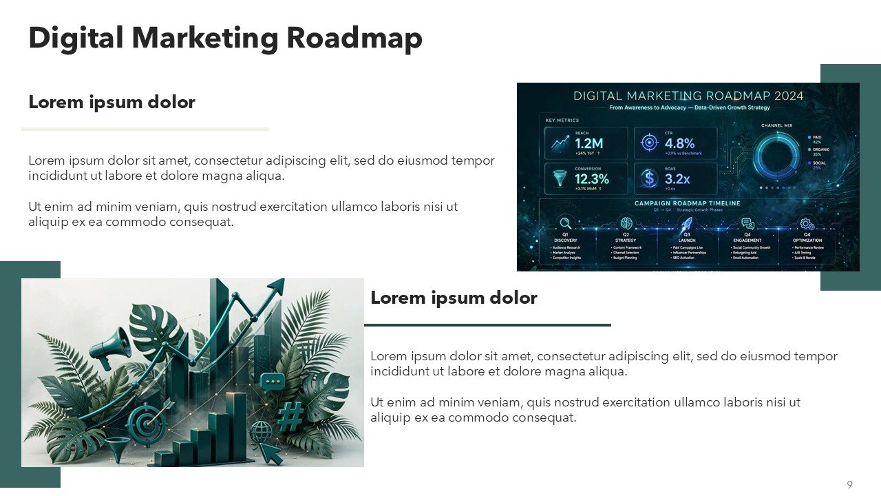 Free Daintree color Marketing Agenda Presentation PowerPoint and Google Slides