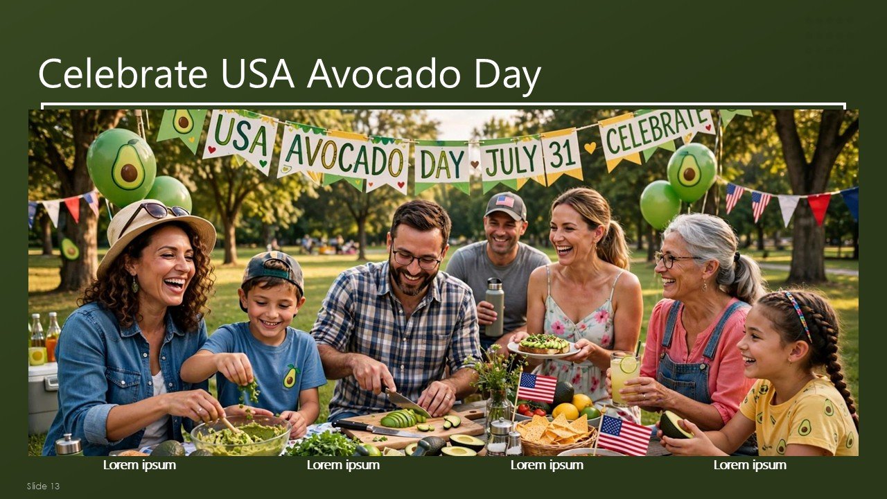 Free Happy USA Avocado Day November PowerPoint Templates and Google Slides